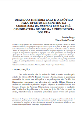 Quando a história cala e o exótico fala: efeitos de sentido da cobertura da revista Veja na pré-candidatura de Obama à presidência dos EUA