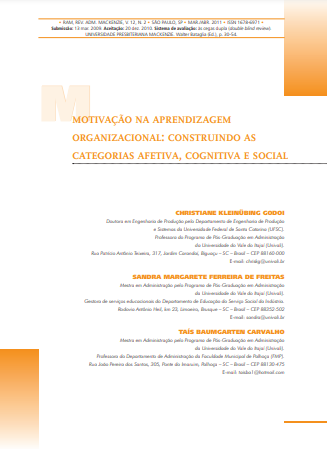 Motivação na aprendizagem organizacional: construindo as categorias afetiva, cognitiva e social
