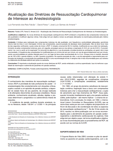 Atualização das diretrizes de ressuscitação cardiopulmonar de interesse ao anestesiologista
