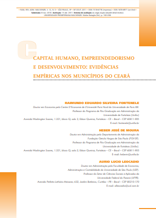 Capital humano, empreendedorismo e desenvolvimento: evidências empíricas nos municípios do Ceará