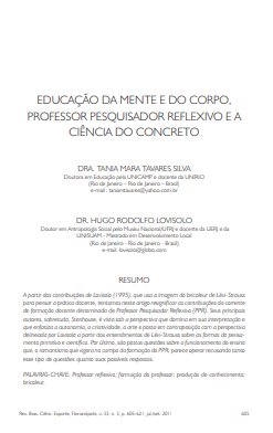Educação da mente e do corpo, professor pesquisador reflexivo e a ciência do concreto