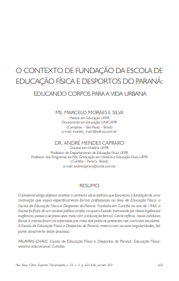 O contexto de fundação da escola de educação física e desportos do Paraná: educando corpos para a vida urbana