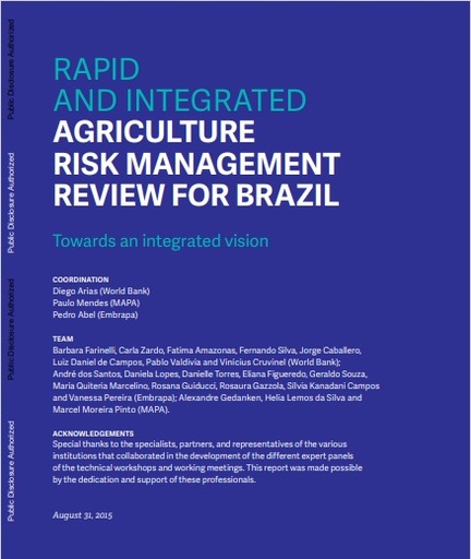 Rapid and integrated agriculture risk anangement review for Brazil: towards an integrated vision