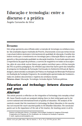 Educação e tecnologia: entre o discurso e a prática