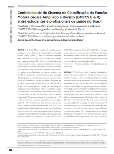 Confiabilidade do Sistema de Classificação da Função Motora Grossa Ampliado e Revisto (GMFCS E &amp; R) entre estudantes e profissionais de saúde no Brasil