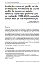Avaliação externa da gestão escolar do Programa Nova Escola do Estado do Rio de Janeiro: um estudo reflexivo sobre o seu primeiro ciclo de realização (2000–2003), passados quinze anos de sua implementação