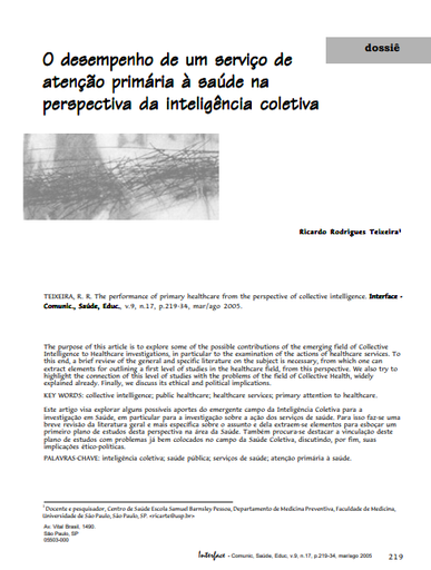 O desempenho de um serviço de atenção primária à saúde na perspectiva da inteligência coletiva