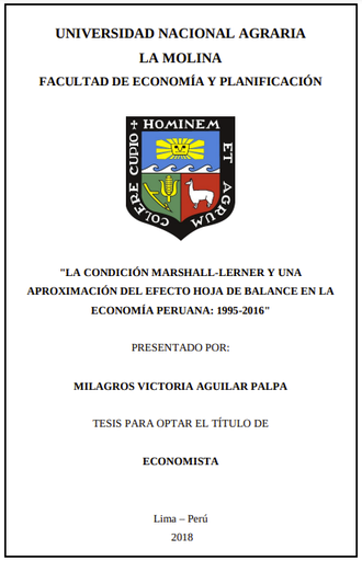 La condición Marshall-Lerner y una aproximación del efecto hoja de balance en la economía peruana: 1995-2016