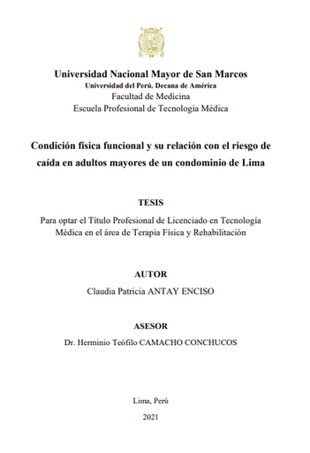 Condición física funcional y su relación con el riesgo de caída en adultos mayores