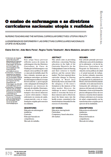 O ensino de enfermagem e as diretrizes curriculares nacionais: utopia x realidade