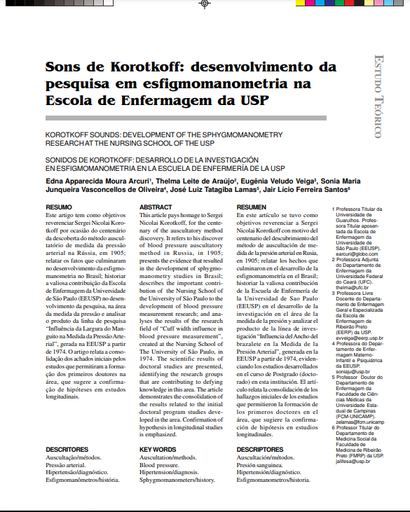 Sons de Korotkoff: desenvolvimento da pesquisa em esfigmomanometria na Escola de Enfermagem da USP