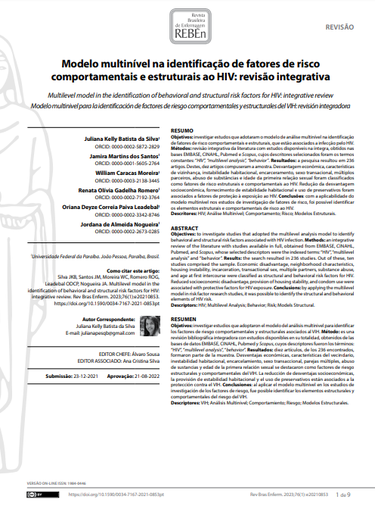 Multilevel model in the identification of behavioral and structural risk factors for HIV: integrative review