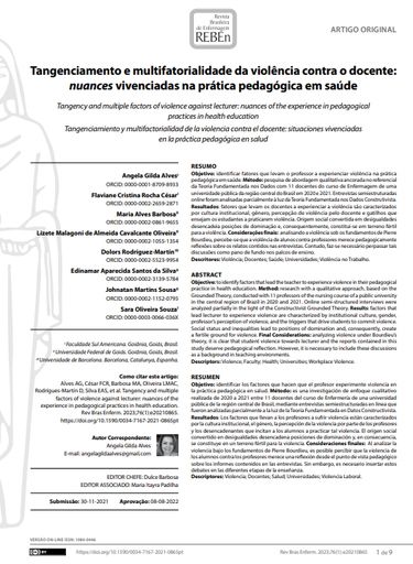 Tangency and multiple factors of violence against lecturer: nuances of the experience in pedagogical practices in health education