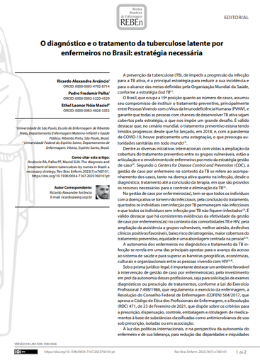 The diagnosis and treatment of latent tuberculosis by nurses in Brazil: a necessary strategy