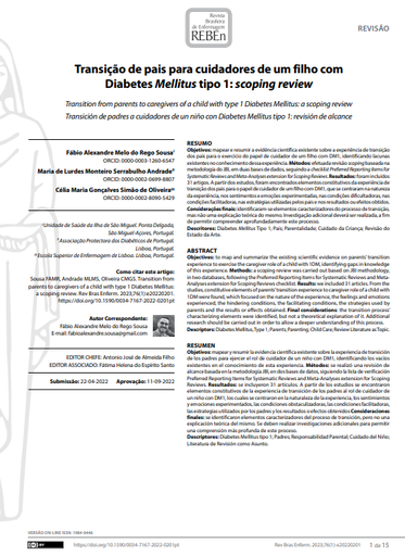 Transition from parents to caregivers of a child with type 1 Diabetes Mellitus: a scoping review