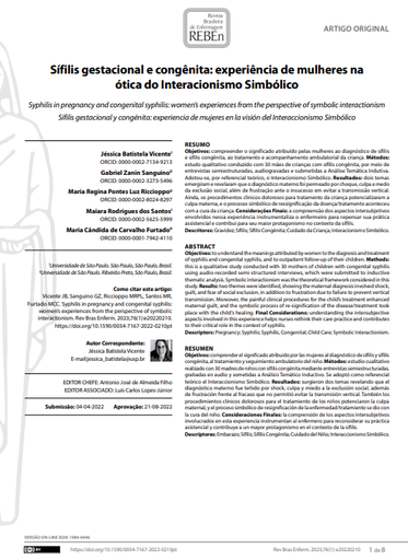 Syphilis in pregnancy and congenital syphilis: women’s experiences from the perspective of symbolic interactionism