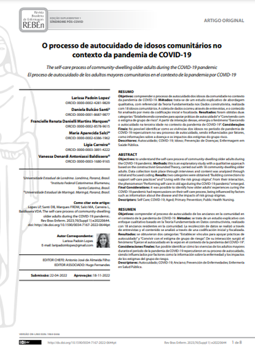 The self-care process of community-dwelling older adults during the COVID-19 pandemic