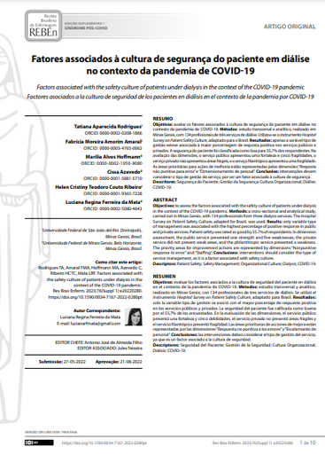 Factors associated with the safety culture of patients under dialysis in the context of the COVID-19 pandemic