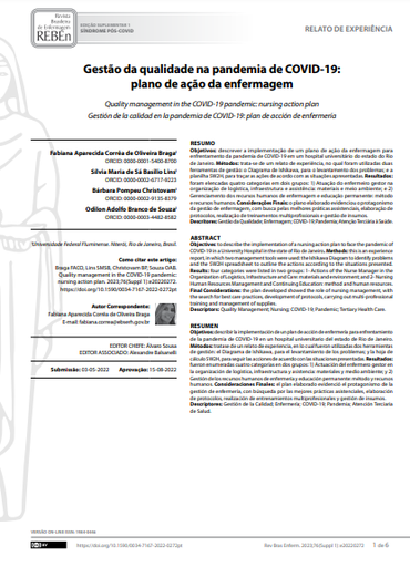 Quality management in the COVID-19 pandemic: nursing action plan