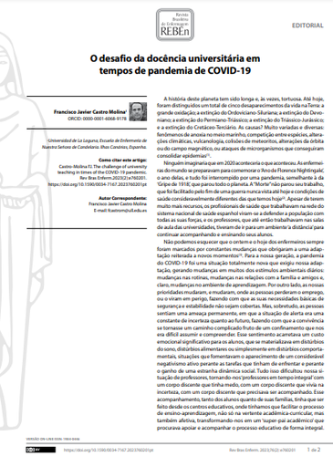 The challenge of university teaching in times of the COVID-19 pandemic