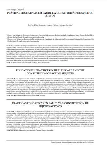 Práticas educativas em saúde e a constituição de sujeitos ativos