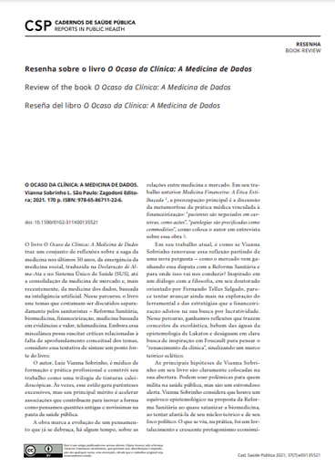 Resenha sobre o livro O Ocaso da Clínica: A Medicina de Dados