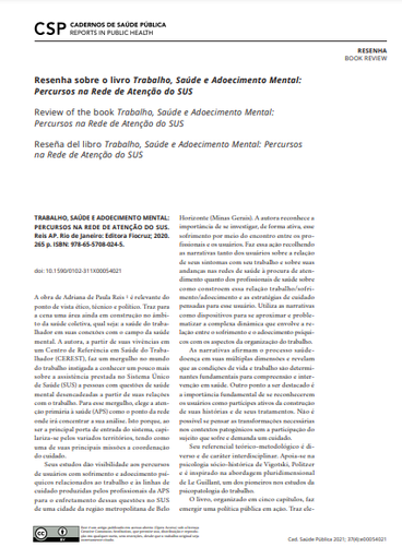 Resenha sobre o livro Trabalho, Saúde e Adoecimento Mental: Percursos na Rede de Atenção do SUS