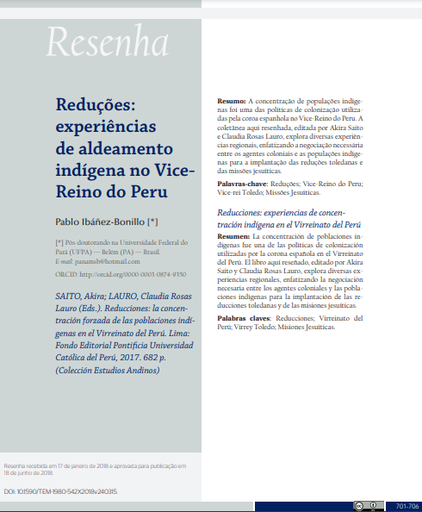 Reduções: experiências de aldeamento indígena no Vice-Reino do Peru