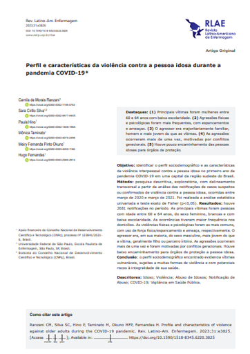 Profile and characteristics of violence against older adults during the COVID-19 pandemic