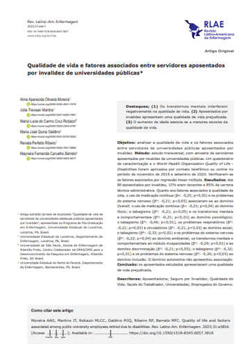 Quality of life and factors associated among public university employees retired due to disabilities