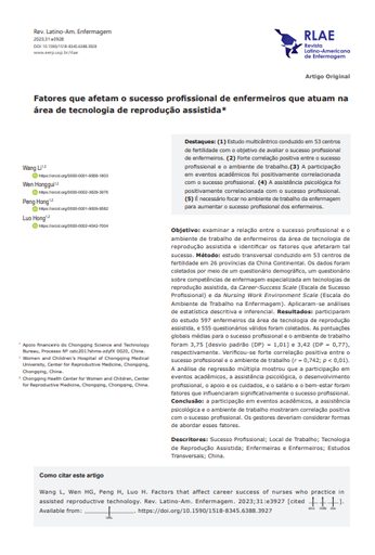 Factores determinantes del éxito en la carrera de enfermeras actuantes en tecnología de reproducción asistida