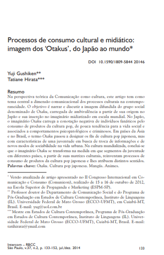 Processos de consumo cultural e midiático: imagem dos 'Otakus', do Japão ao mundo