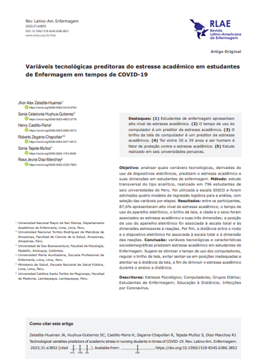 Variables tecnológicas predictoras del estrés académico en estudiantes de Enfermería en tiempos de COVID-19