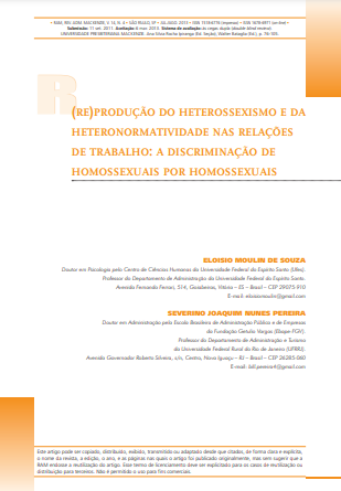 (Re)produção do heterossexismo e da heteronormatividade nas relações de trabalho: a discriminação de homossexuais por homossexuais