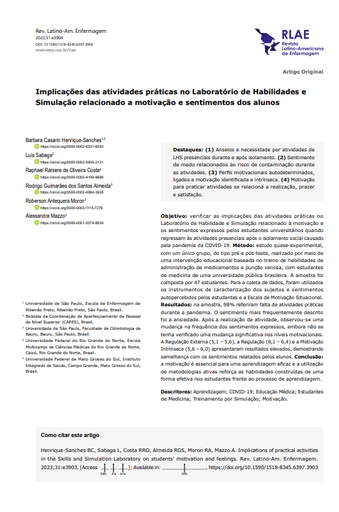 Implicaciones de las actividades prácticas en el Laboratorio de Habilidades y Simulación relacionadas con la motivación y los sentimientos de los estudiantes