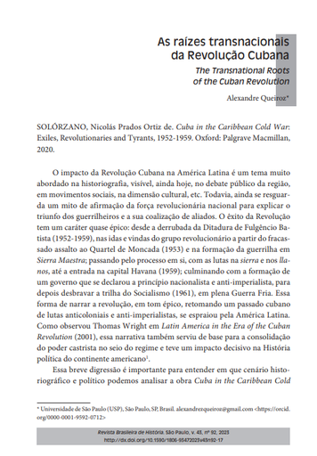 As raízes transnacionais da Revolução Cubana