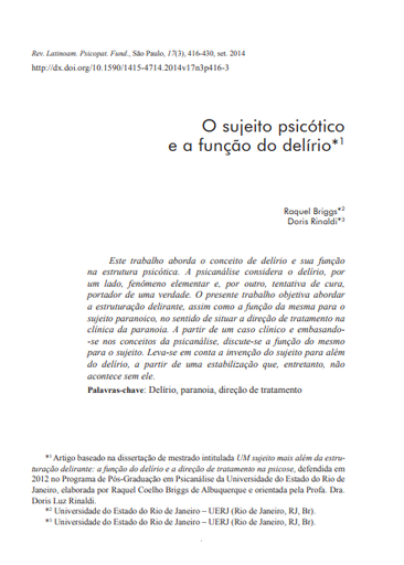 O sujeito psicótico e a função do delírio