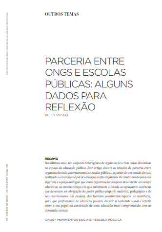 Parceria entre ONGs e escolas públicas: alguns dados para reflexão