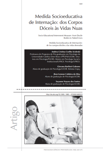 Medida Socioeducativa de Internação: dos Corpos Dóceis às Vidas Nuas