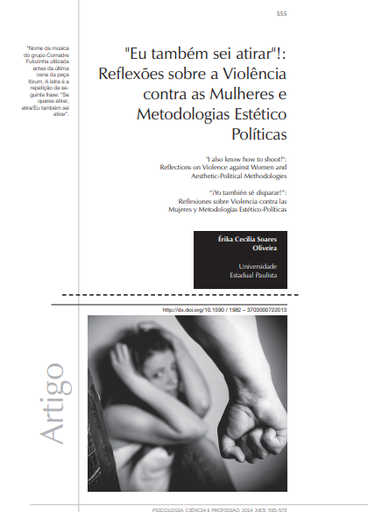 &quot;Eu também sei atirar&quot;!: Reflexões sobre a Violência contra as Mulheres e Metodologias Estético Políticas