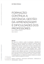 Formação contínua a distância: gestão da aprendizagem e dificuldades dos professores