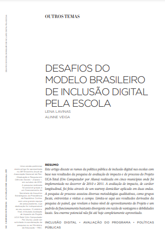 Desafios do modelo brasileiro de inclusão digital pela escola