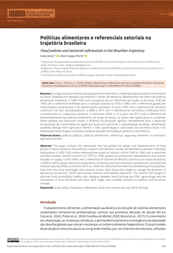 Políticas alimentares e referenciais setoriais na trajetória brasileira