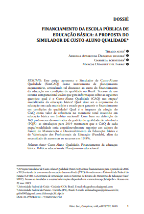 FINANCIAMENTO DA ESCOLA PÚBLICA DE EDUCAÇÃO BÁSICA: A PROPOSTA DO SIMULADOR DE CUSTO-ALUNO QUALIDADE