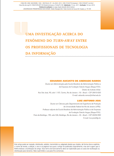 Uma investigação acerca do fenômeno do turn-away entre os profissionais de tecnologia da informação