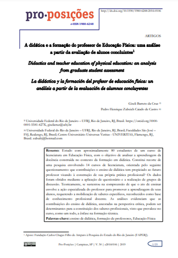 A didática e a formação do professor de Educação Física: uma análise a partir da avaliação de alunos concluintes