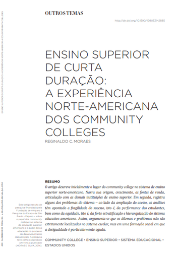 Ensino superior de curta duração: a experiência norte-americana dos community colleges