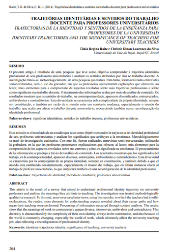 Trajetórias identitárias e sentidos do trabalho docente para professores universitários