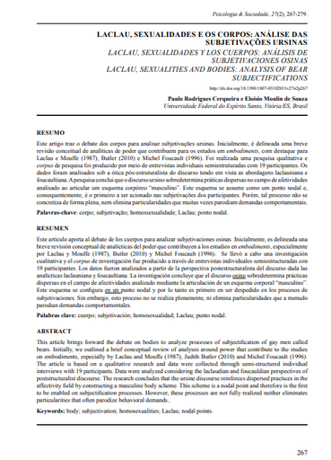 LACLAU, SEXUALIDADES E OS CORPOS: ANÁLISE DAS SUBJETIVAÇÕES URSINAS