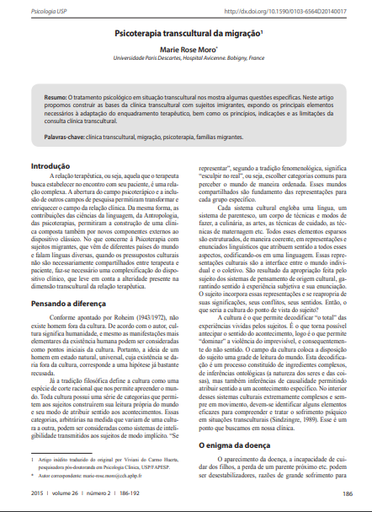 Psicoterapia transcultural da migração